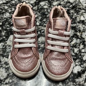 Vans Toddler Sk8-hi Zip Size 4.5 Pink Glitter
